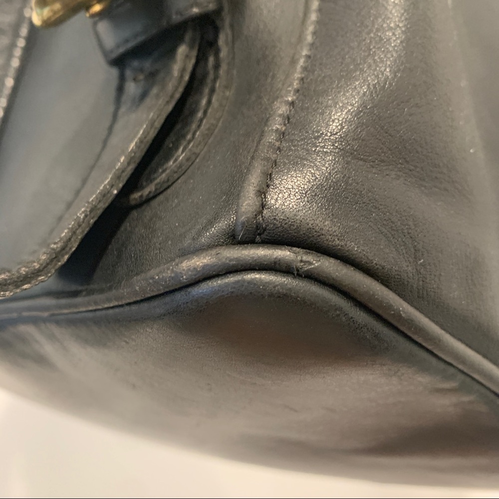 Vintage Coach XL Leather Backpack - Black - Picture 12 of 15